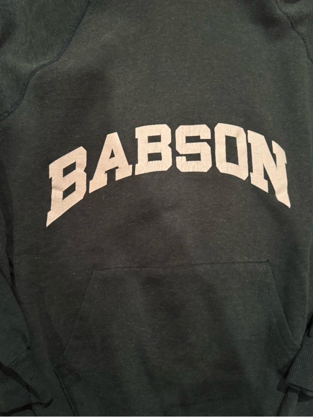 Babson Dark Green Pullover Hoodie with White Lettering